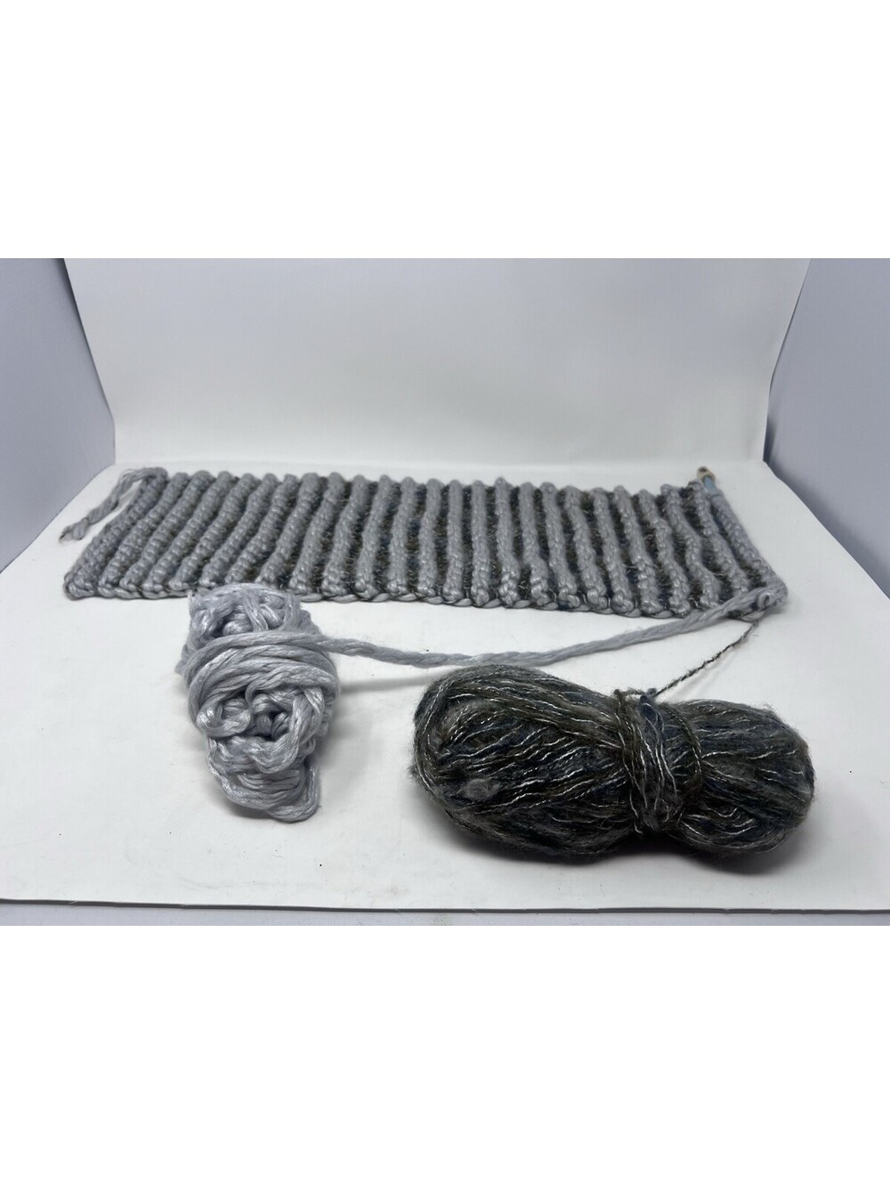 Unfinished Knitting Project w Yarn Susan Bates US 13 9mm Needle Grandma Craft